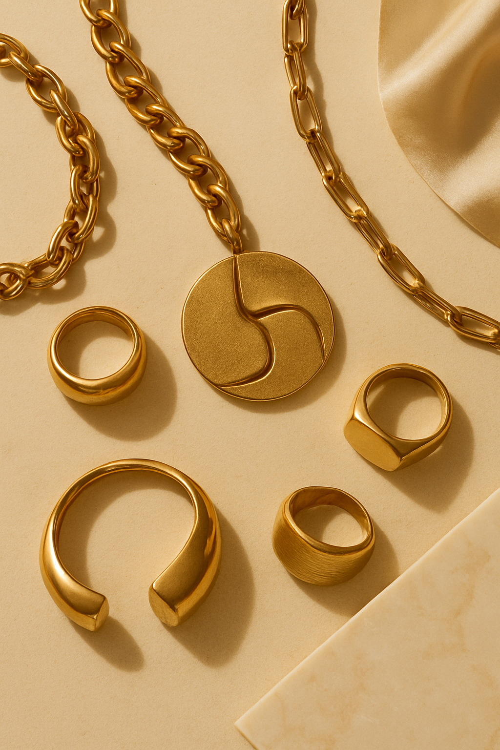 Bold Gold Pieces: Gold Chains, Bold Pendants, Chunky Accessories