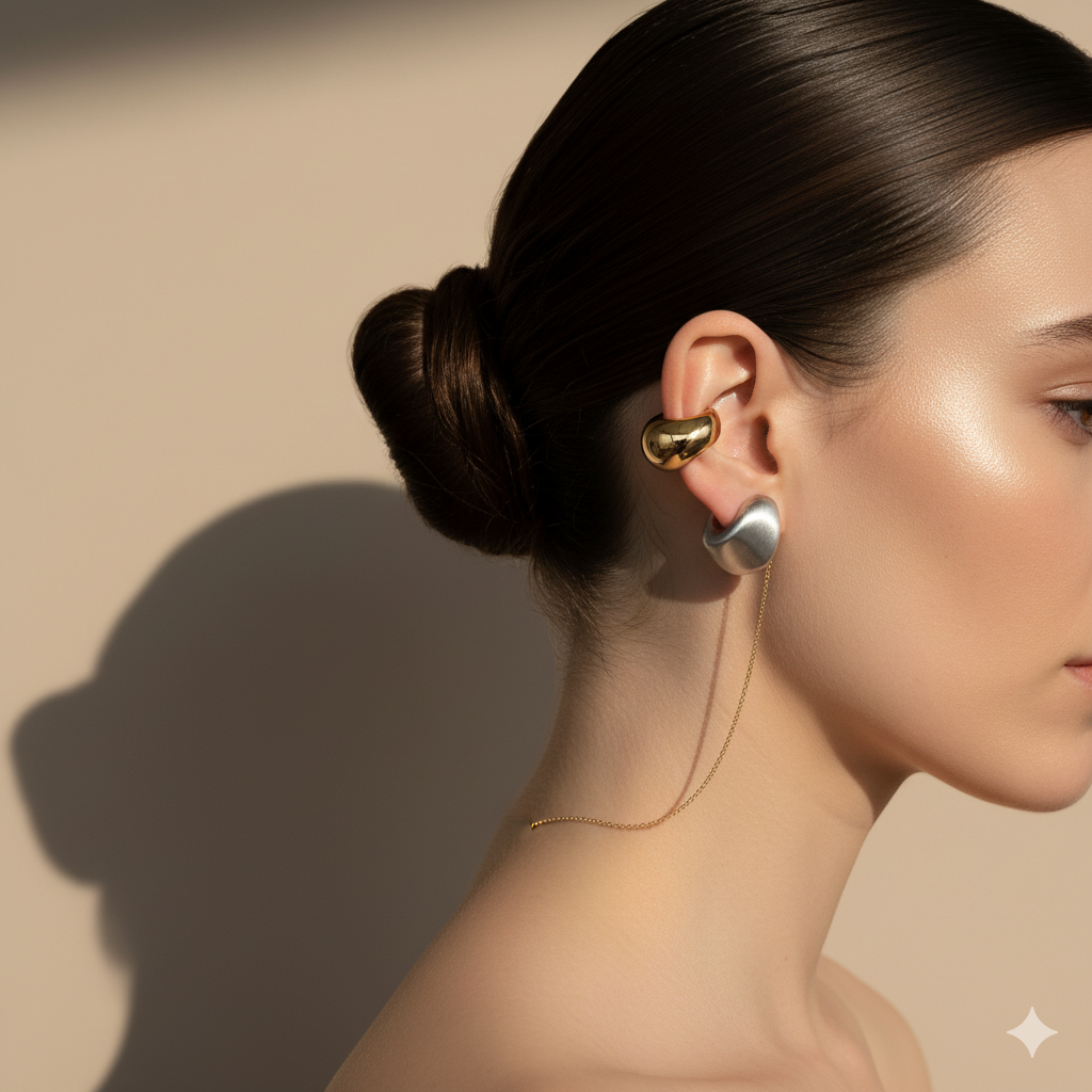 Statement Ear Cuffs & Helix Piercings: Curved Jewelry Beyond the Lobe