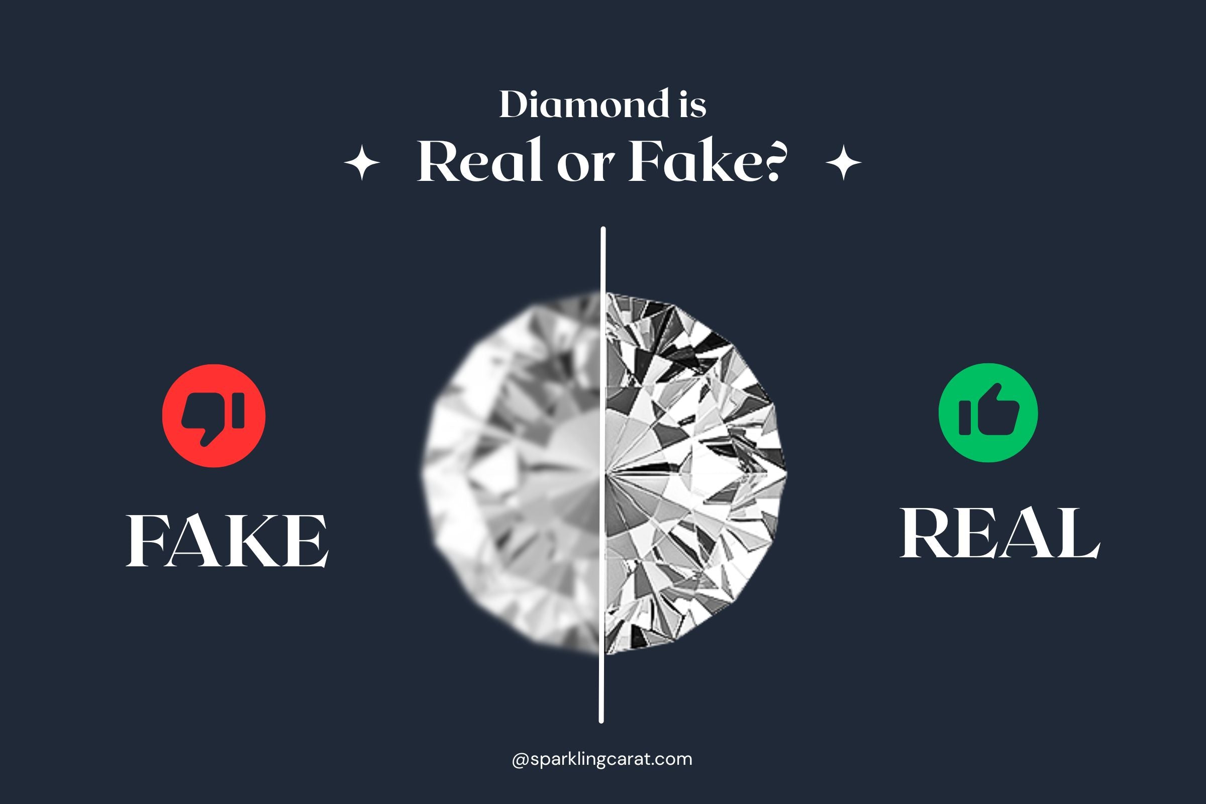 side by side compression of real diamond and fake diamond
