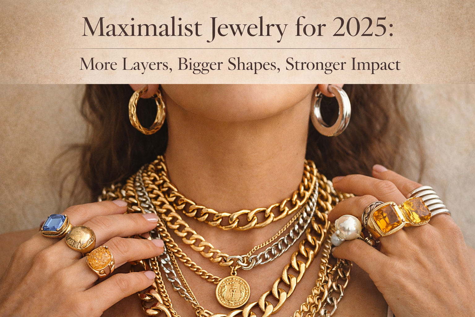 Maximalist Jewelry for 2025: More Layers, Bigger Shapes, Stronger Impact