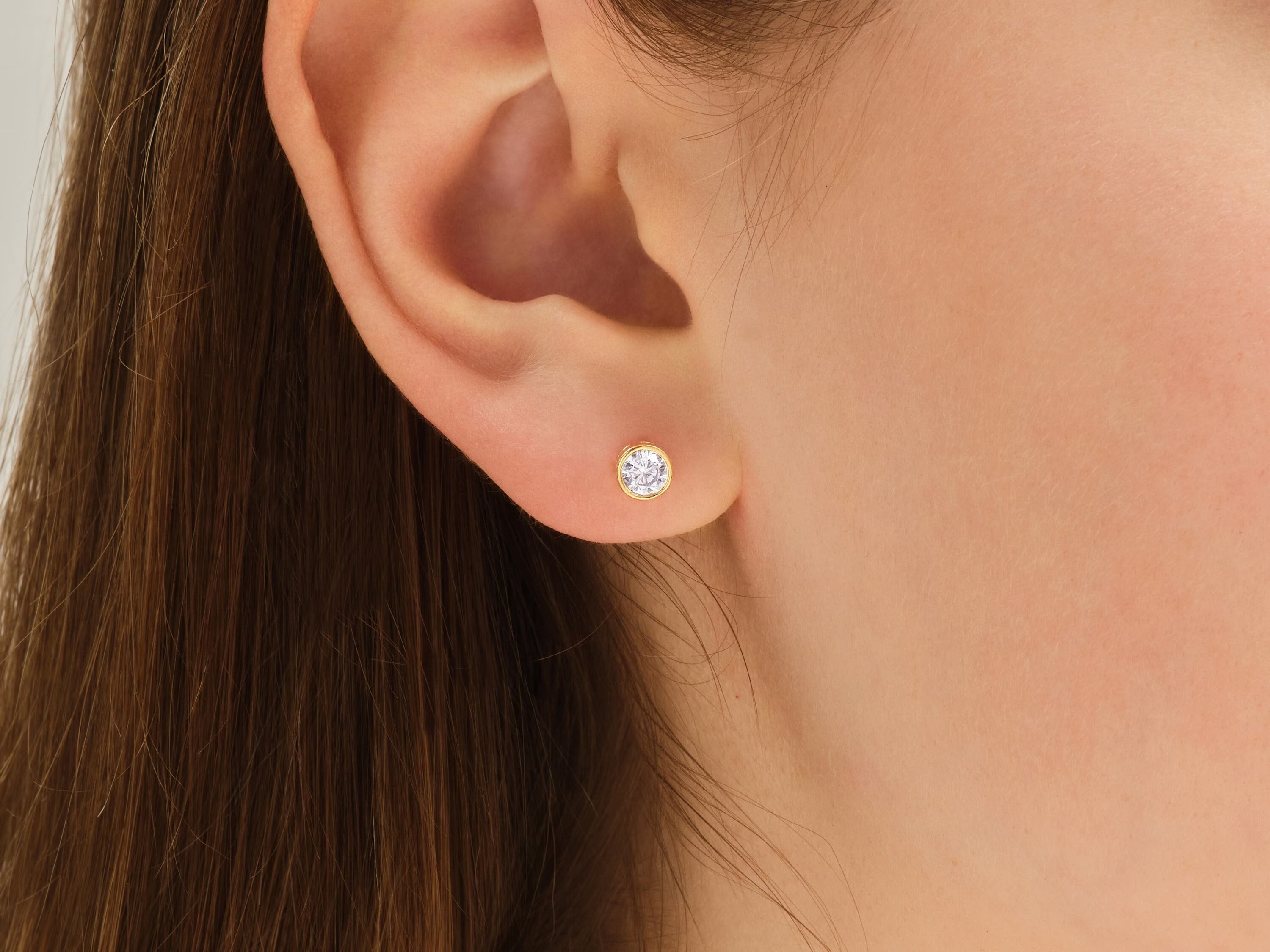The Moissanite Bezel Studs