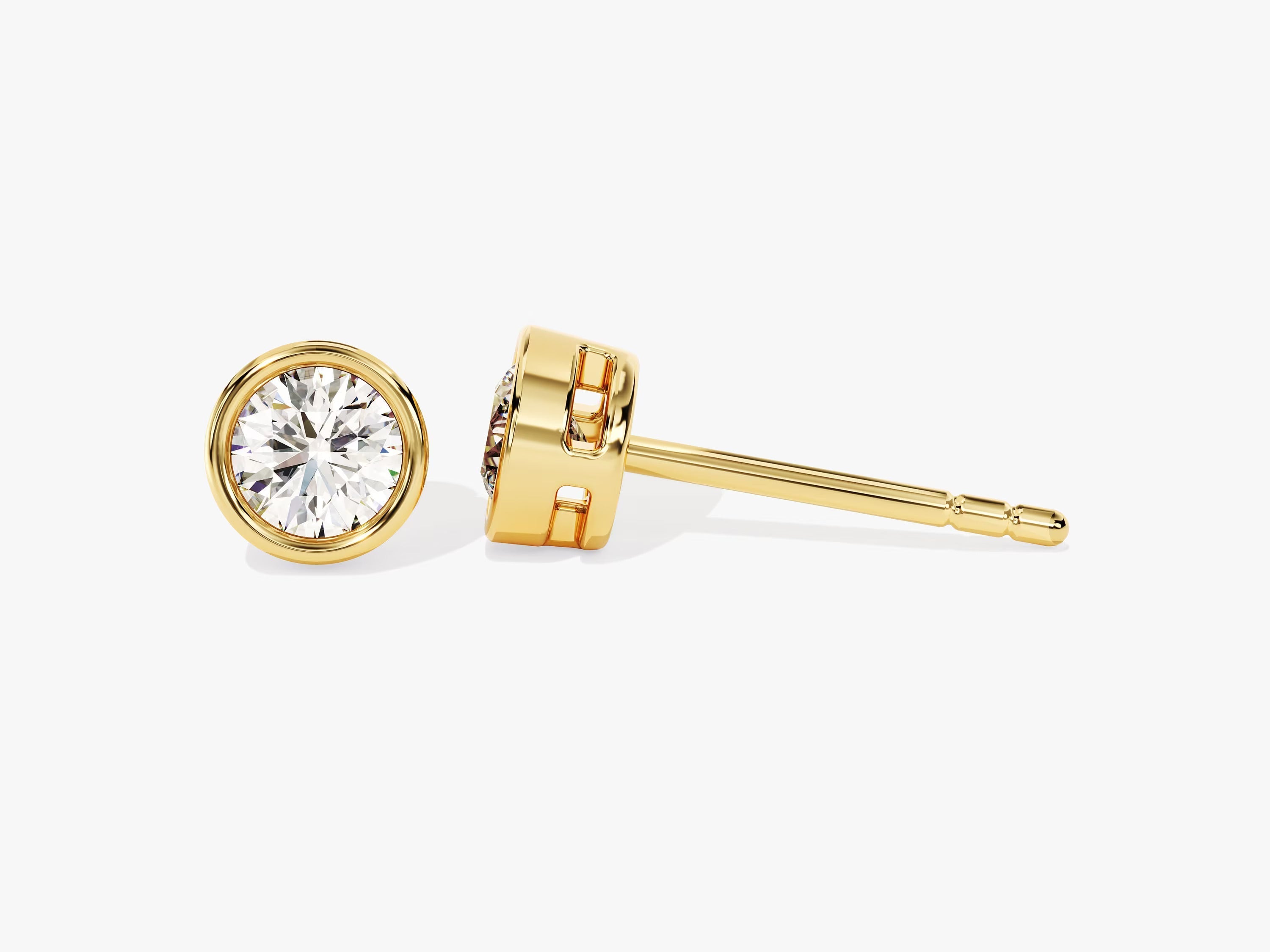 The Moissanite Bezel Studs